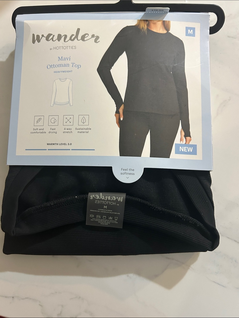 Wander Mavi Ottoman Long Sleeve Top — Black